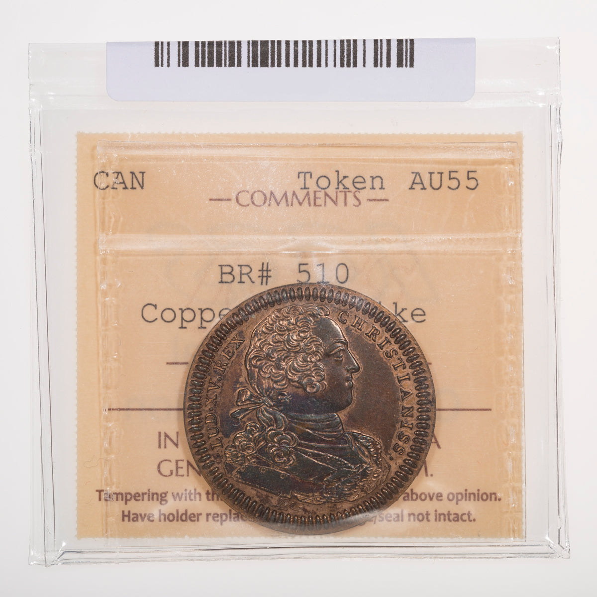 Jeton Louis XV 1751 Copper Restrike ICCS AU-55