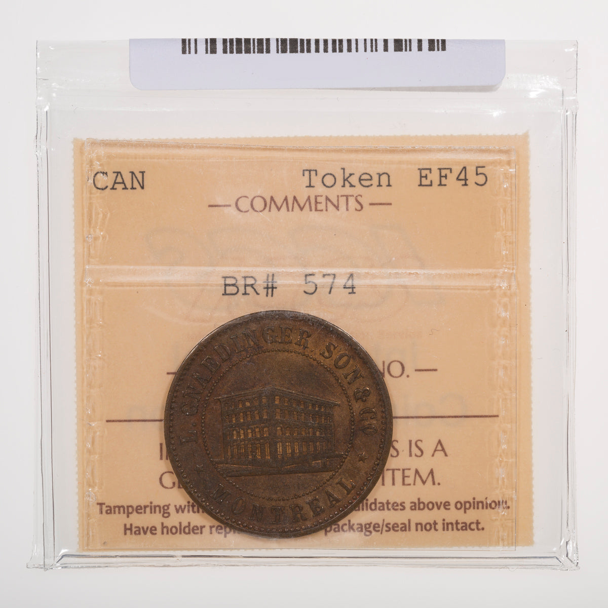 Quebec Gnaedinger, Son & Co. 1852 ICCS EF-45