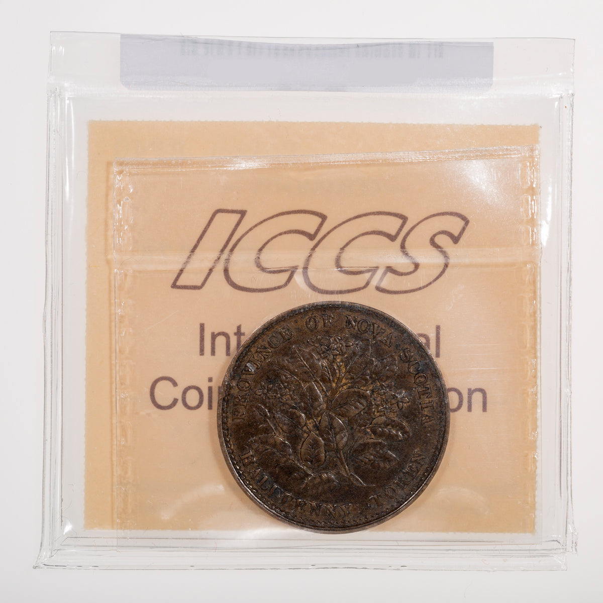 Nova Scotia CH# NS-5A1 Victoria Mayflower Halfpenny 1856 Bronze ICCS EF-40
