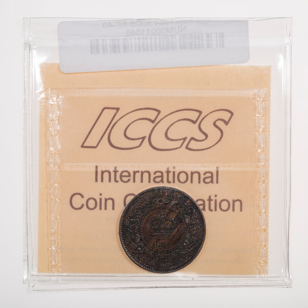 NS Half Cent 1864 ICCS EF-40