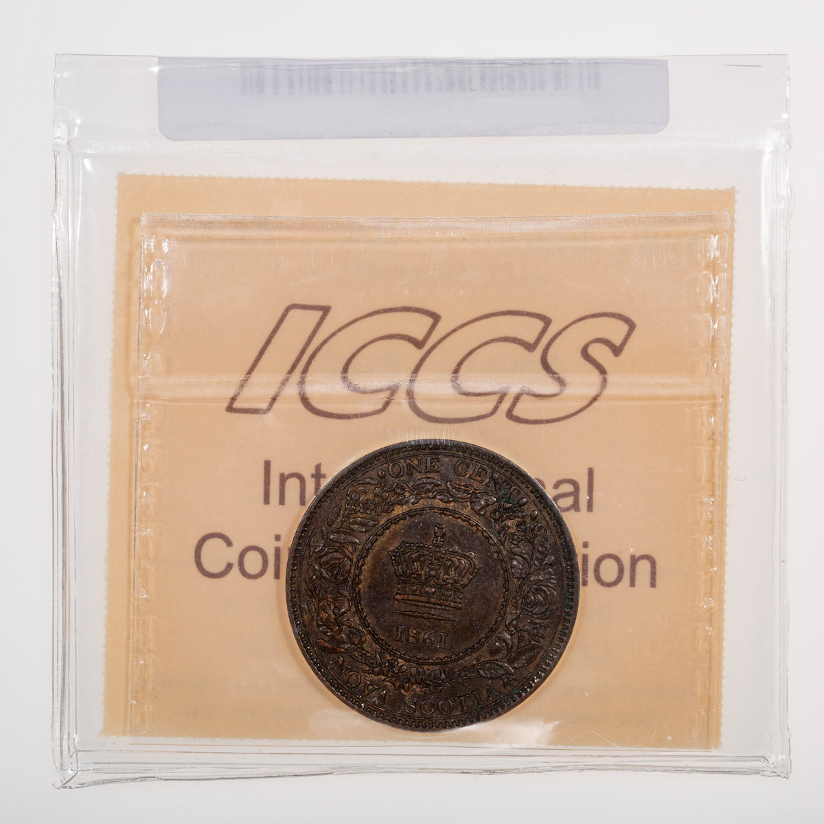 NS 1 Cent 1861 Small Bud ICCS AU-50
