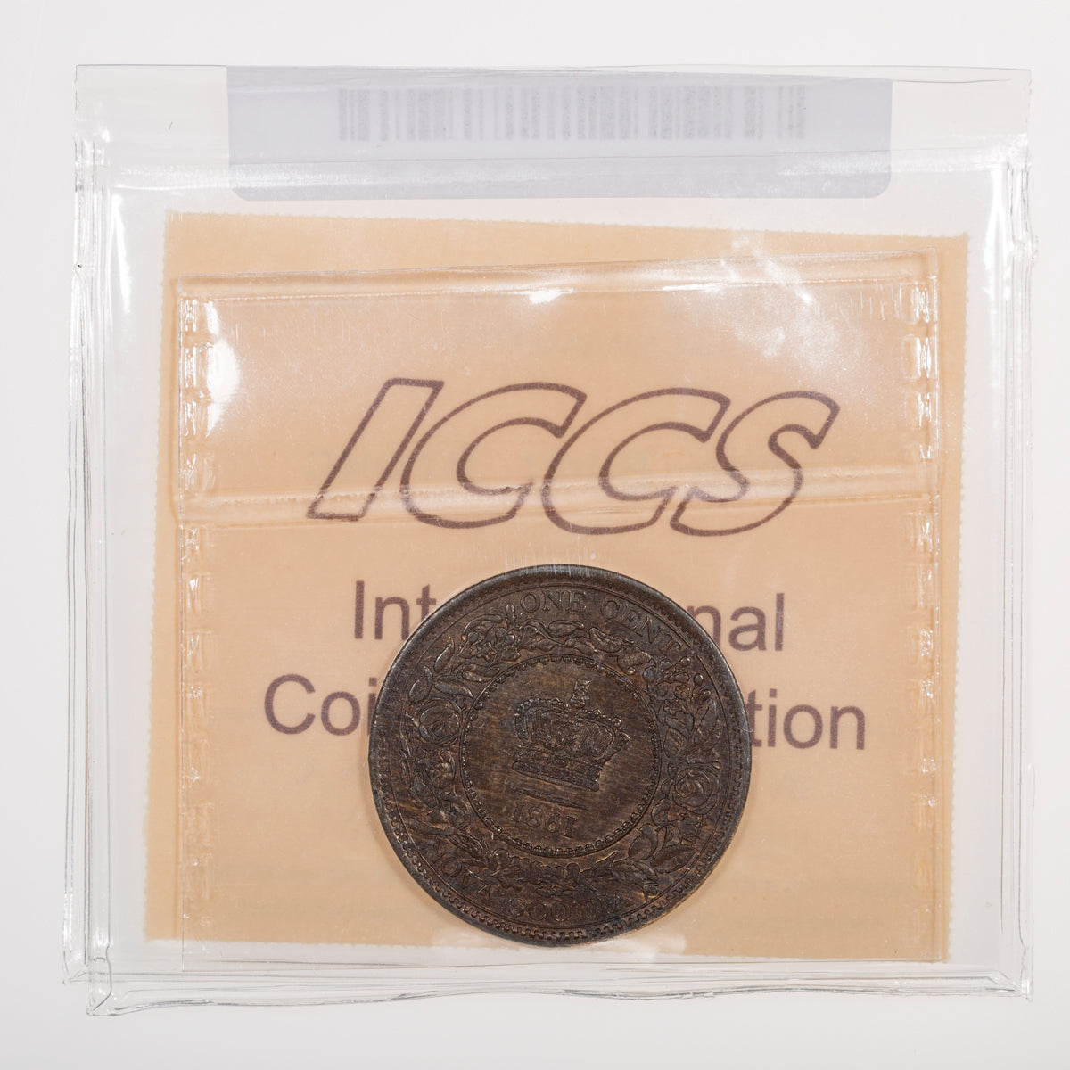 NS 1 Cent 1861 Large Bud ICCS MS-60 Brown