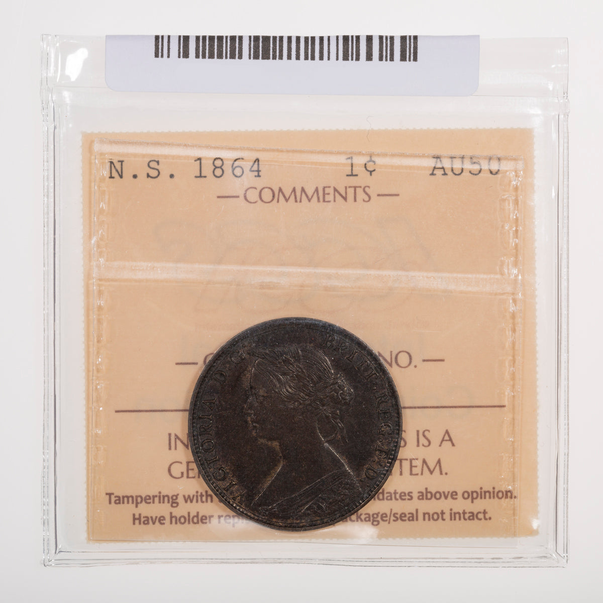 NS 1 Cent 1864 ICCS AU-50