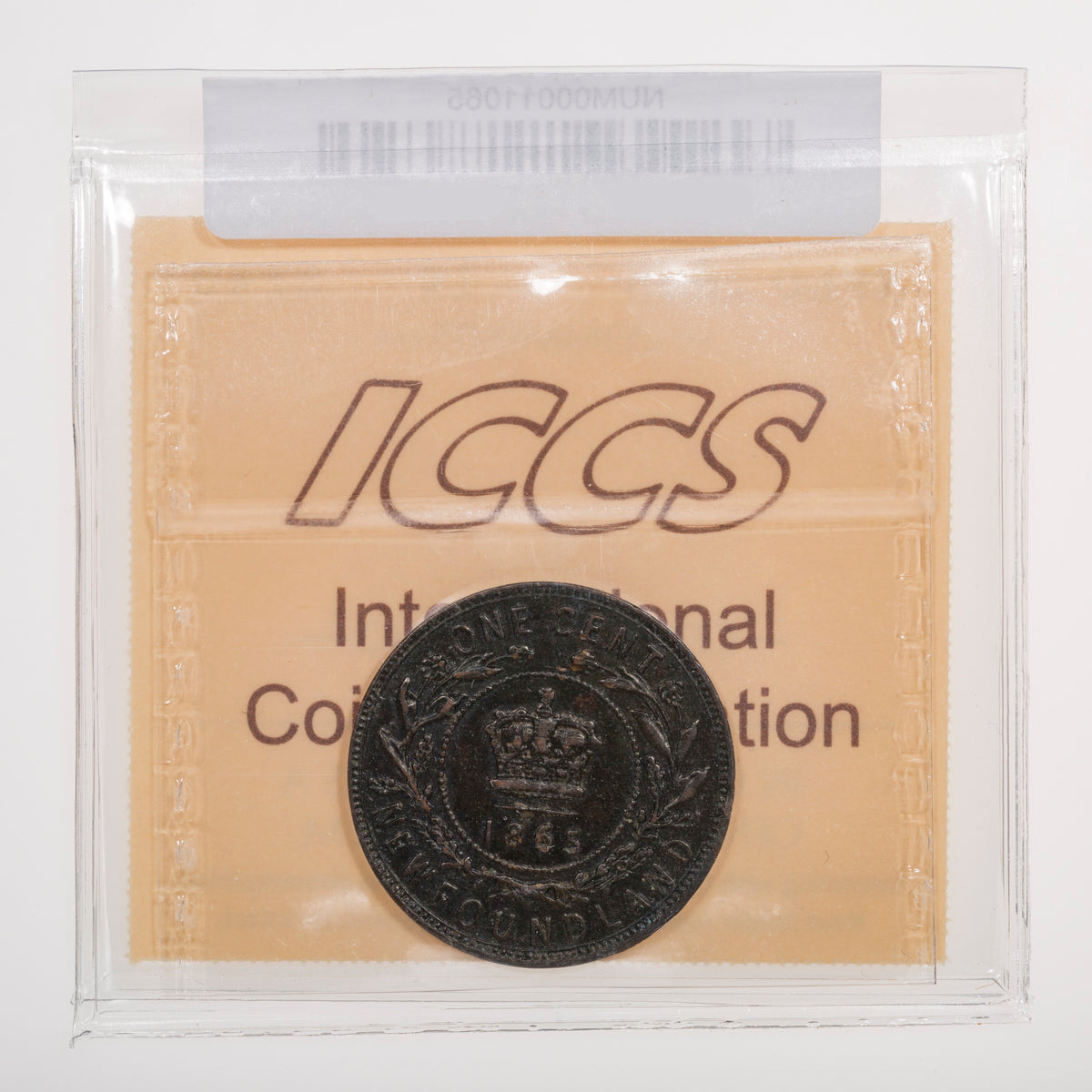 NFLD 1 Cent 1865 ICCS EF-40