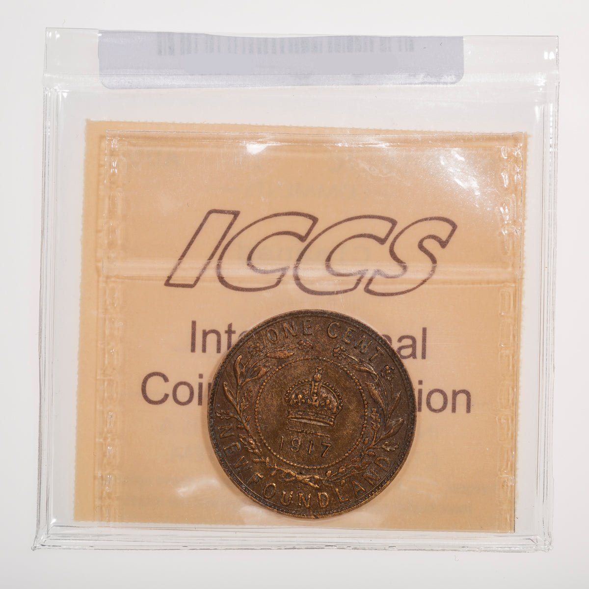 NFLD 1 Cent 1917 ICCS AU-50