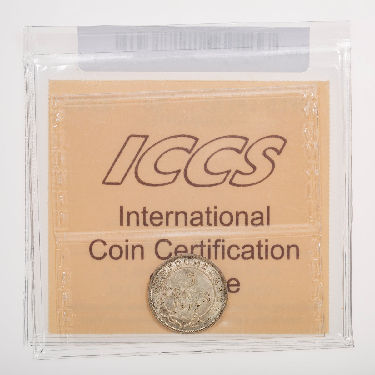 NFLD 5 Cent 1917C ICCS EF-45