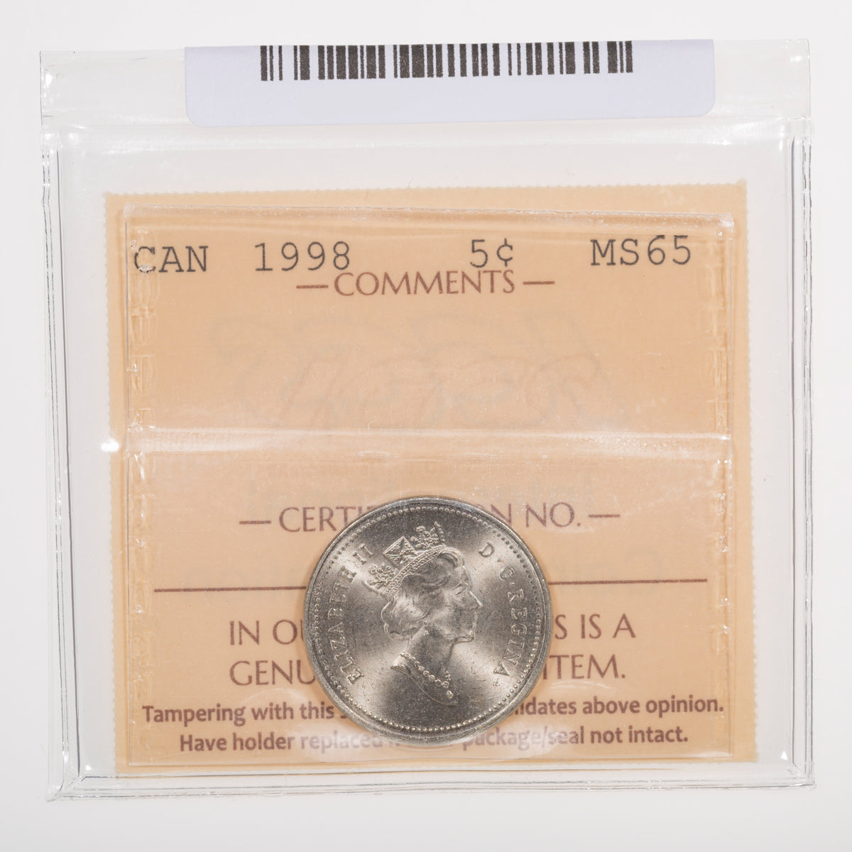 5 Cent 1998 ICCS MS-65