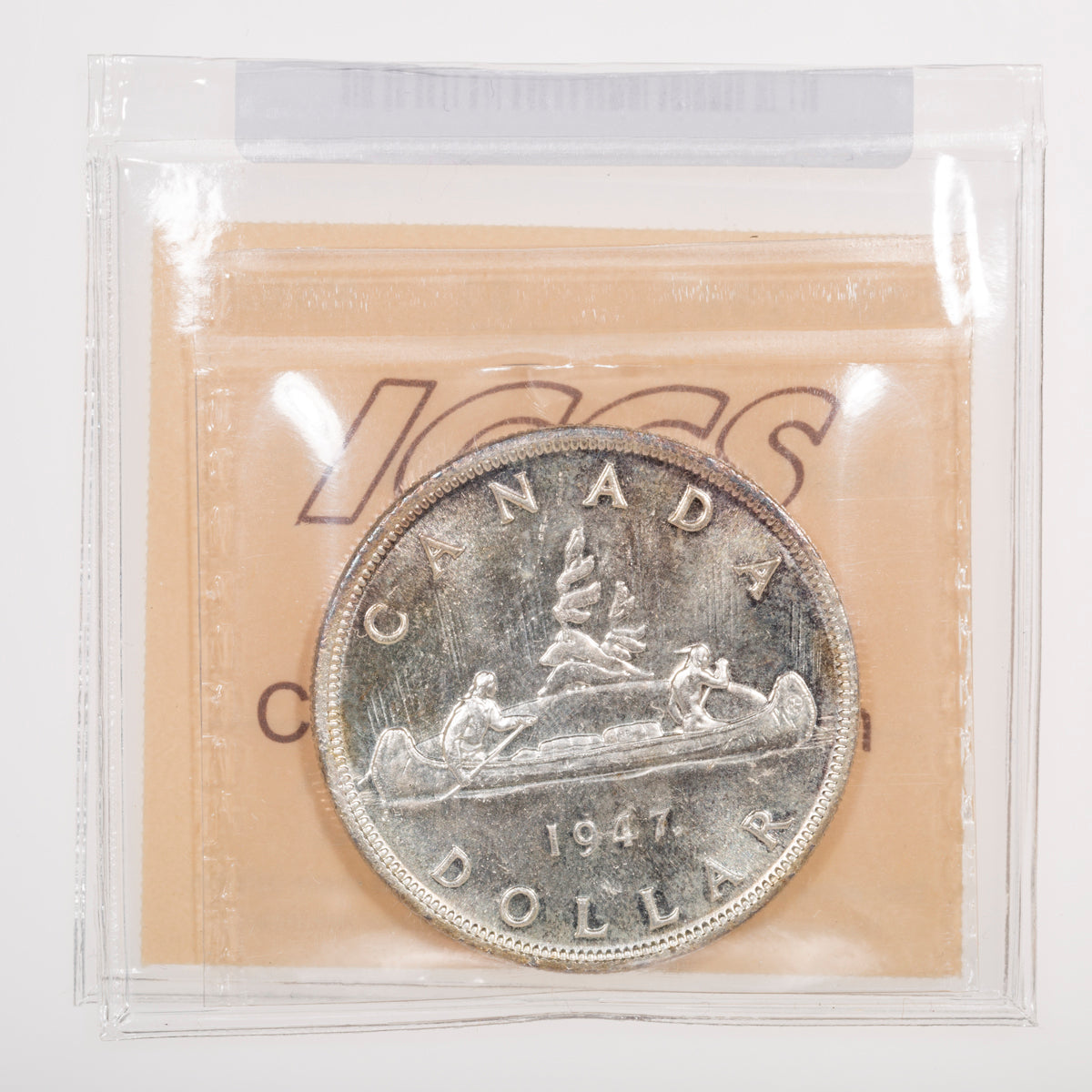 $1 1947 Maple Leaf Double HP ICCS MS-62