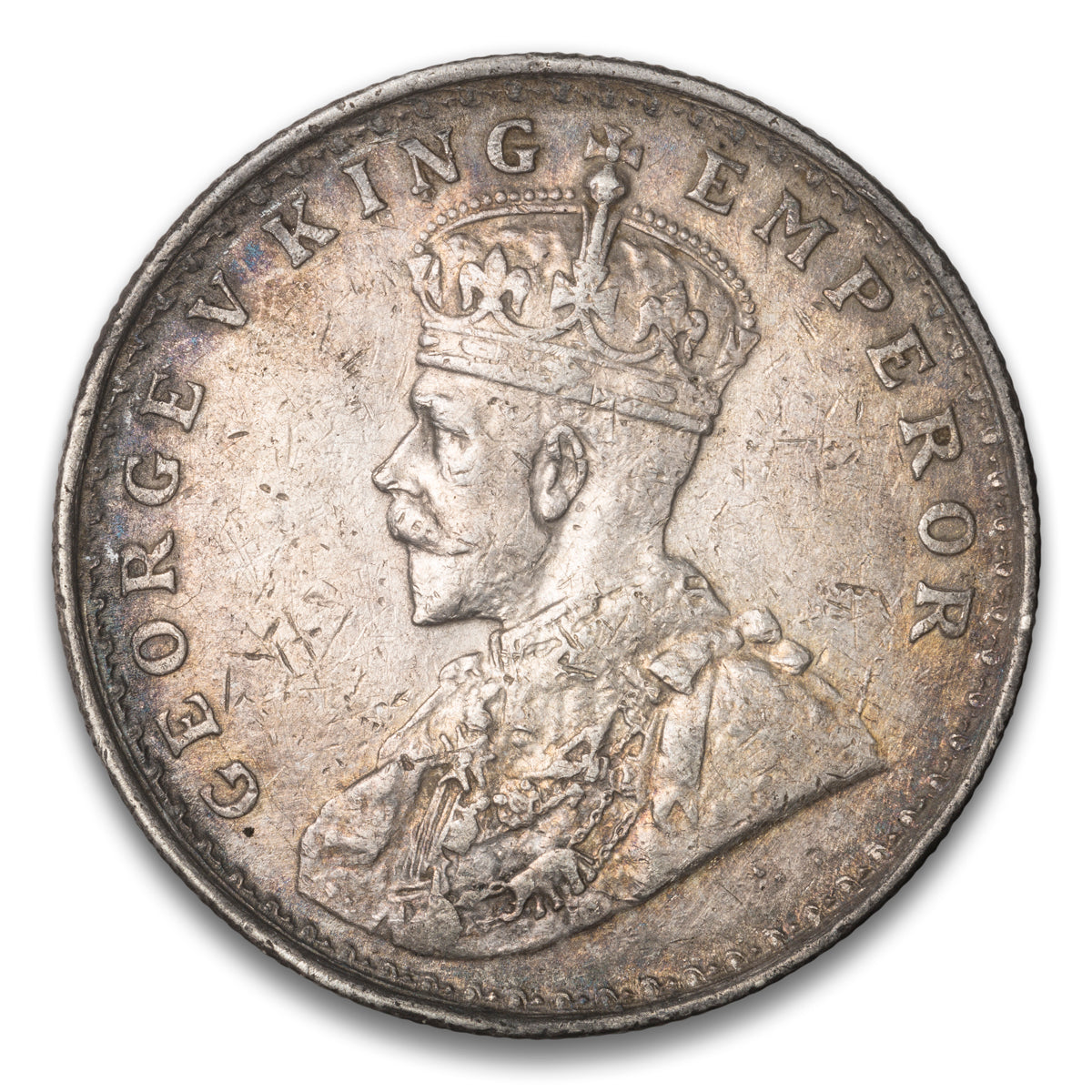 India  Silver 1 Rupee 1918