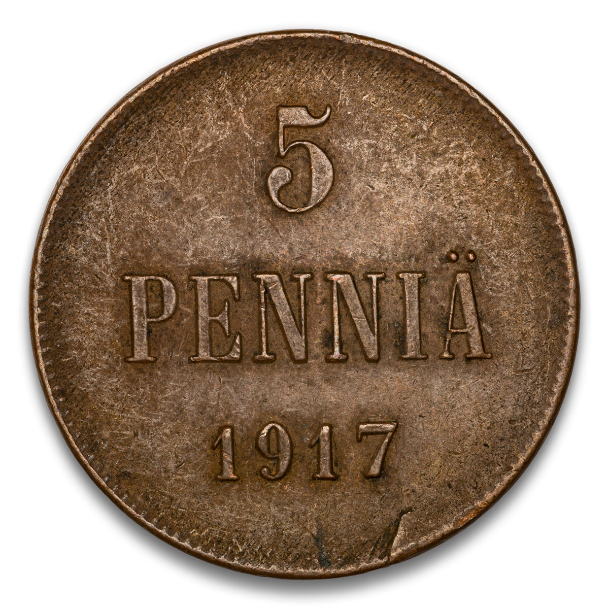 Finland (Civil War) Base 5 Pennia 1917