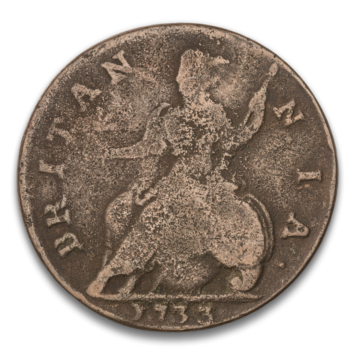 Great Britain Base 1/2 Penny 1733