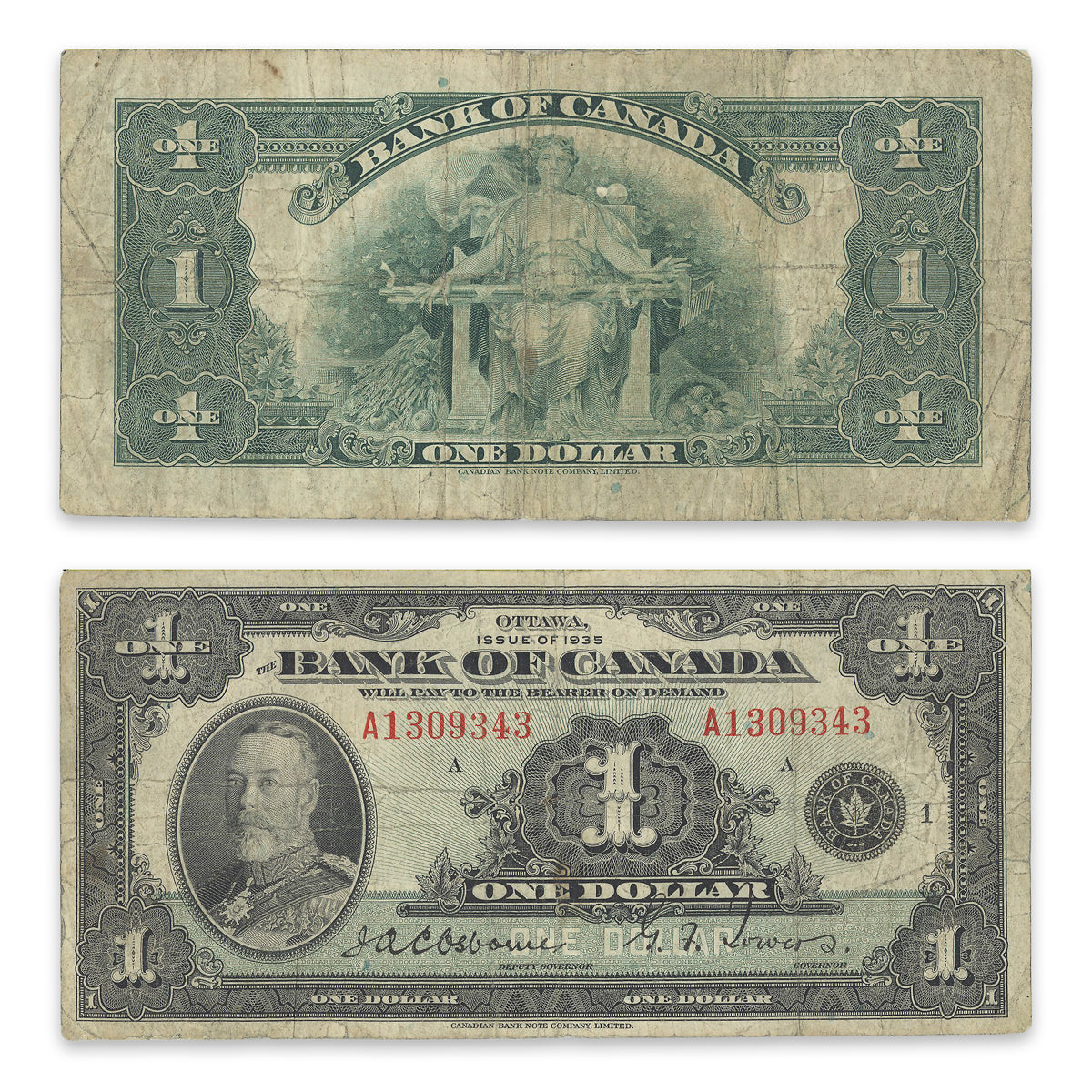 $1 1935 English BC-1 Osborne-Towers Prefix A VG-10