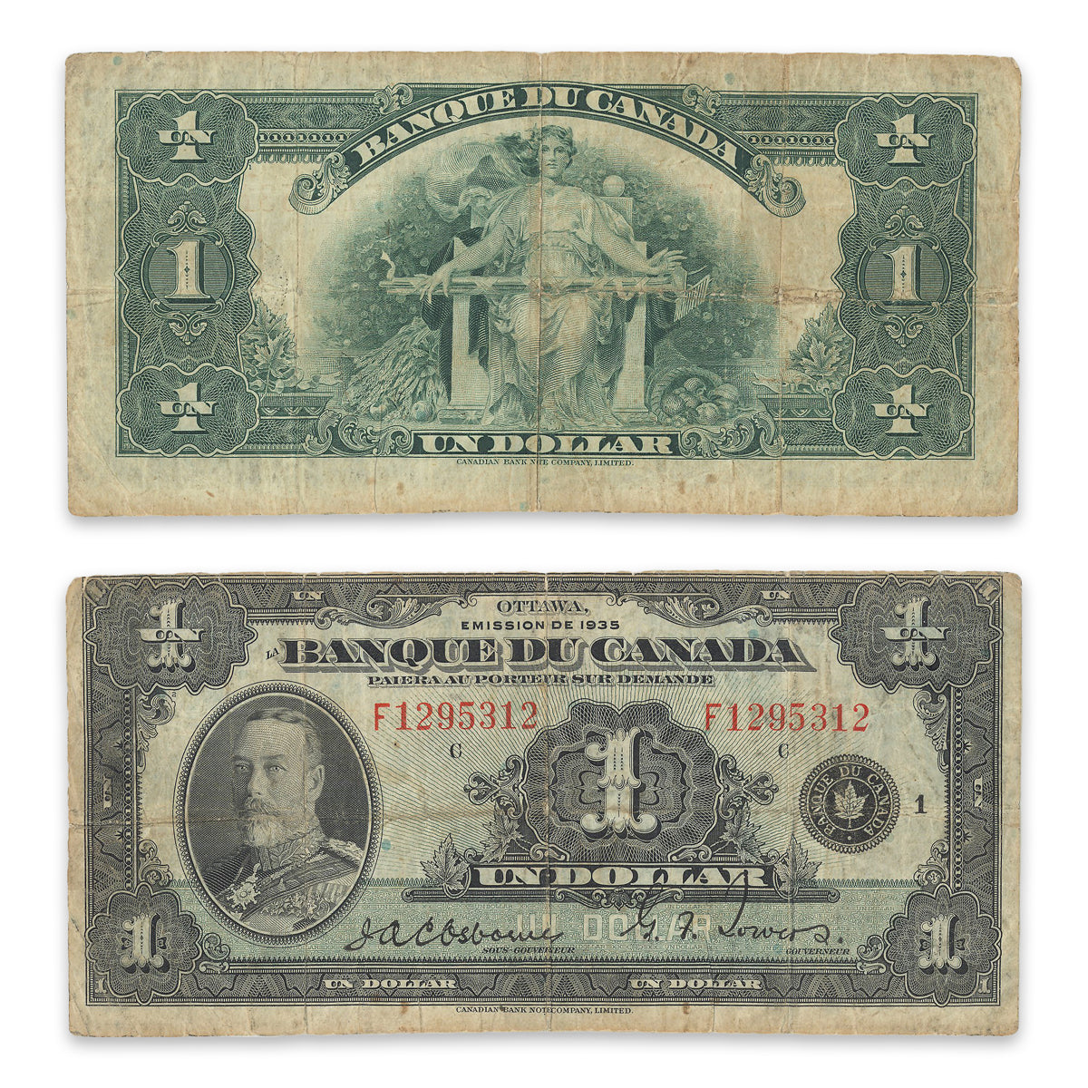 $1 1935 French BC-1 Osborne-Towers Prefix F VG-8