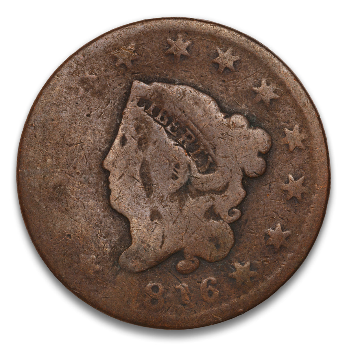 US 1 Cent Coronet 1816 Non-Certified FR-2