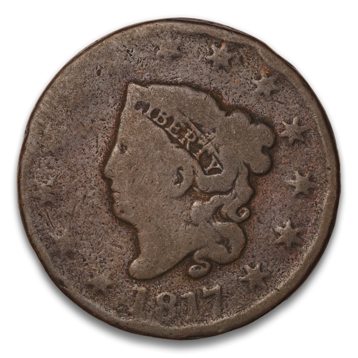 US 1 Cent Coronet 1817 13 Stars Non-Certified aG-3