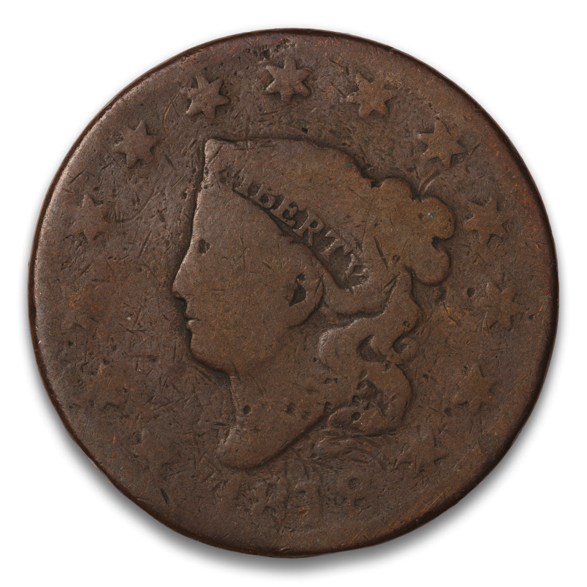 US 1 Cent Coronet 1818 Non-Certified aG-3