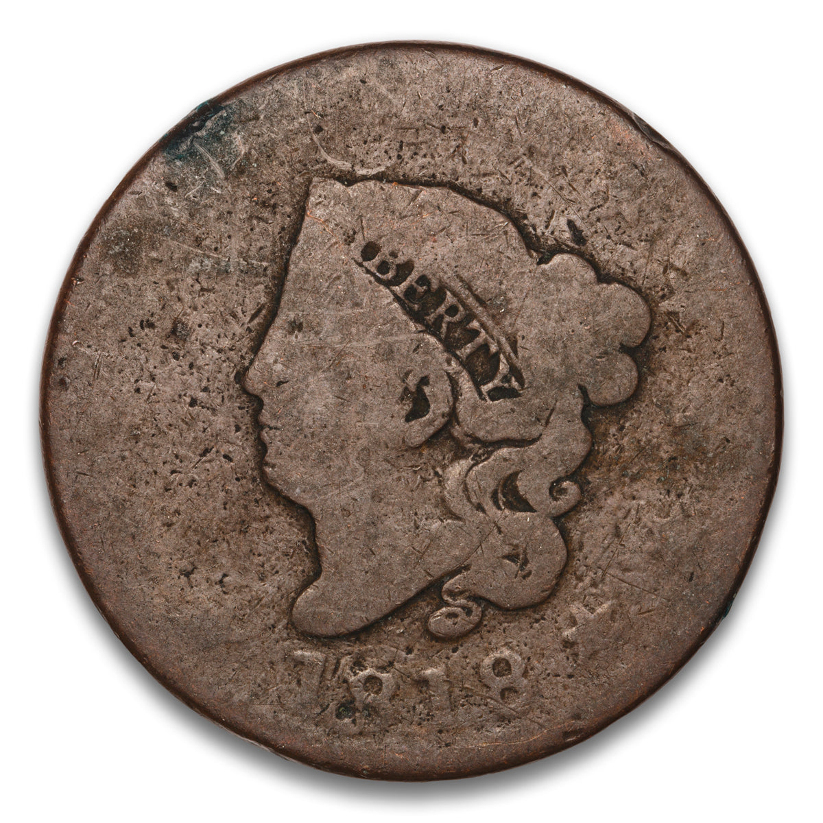 US 1 Cent Coronet 1818 Non-Certified PO-1