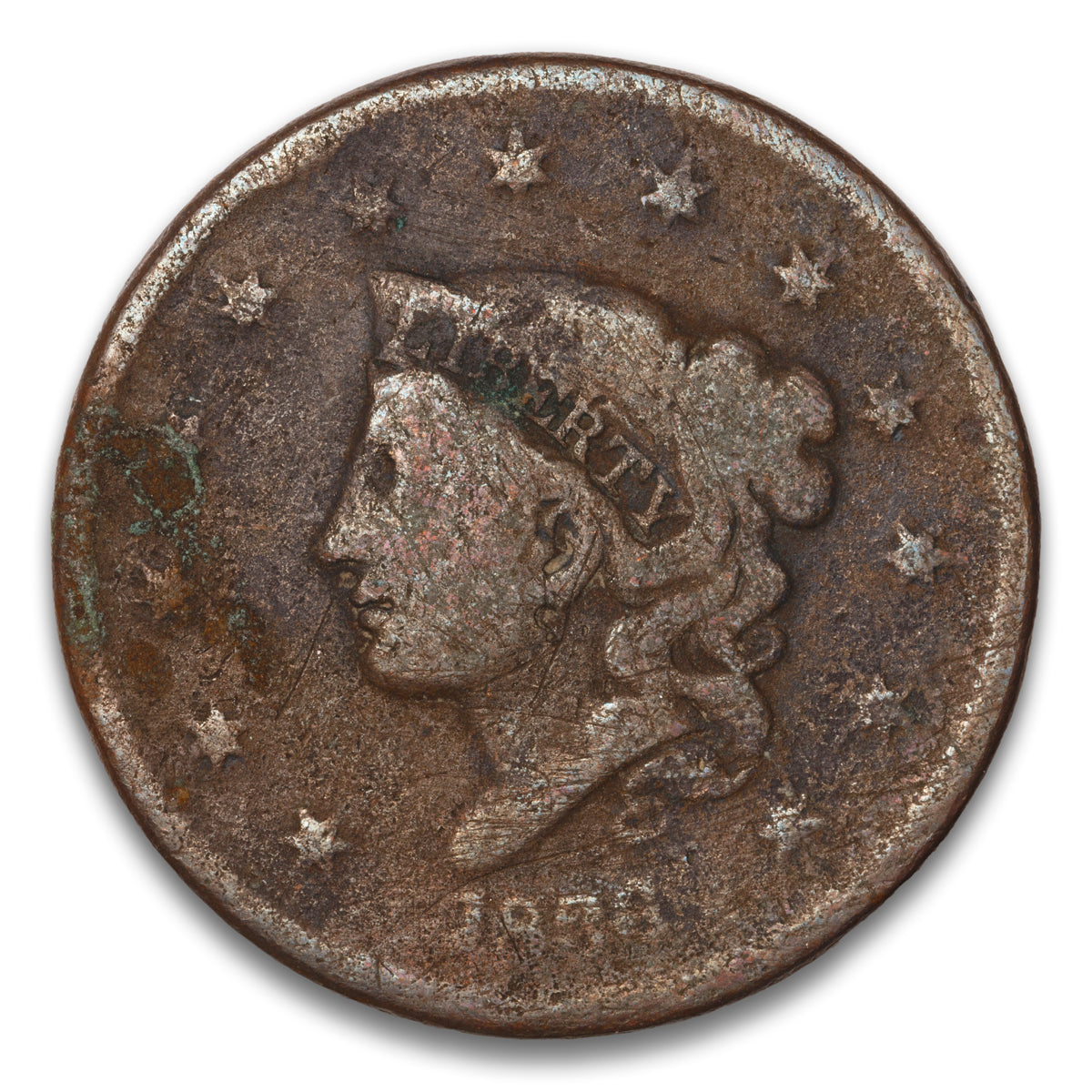 US 1 Cent Coronet 1836 Non-Certified G-4
