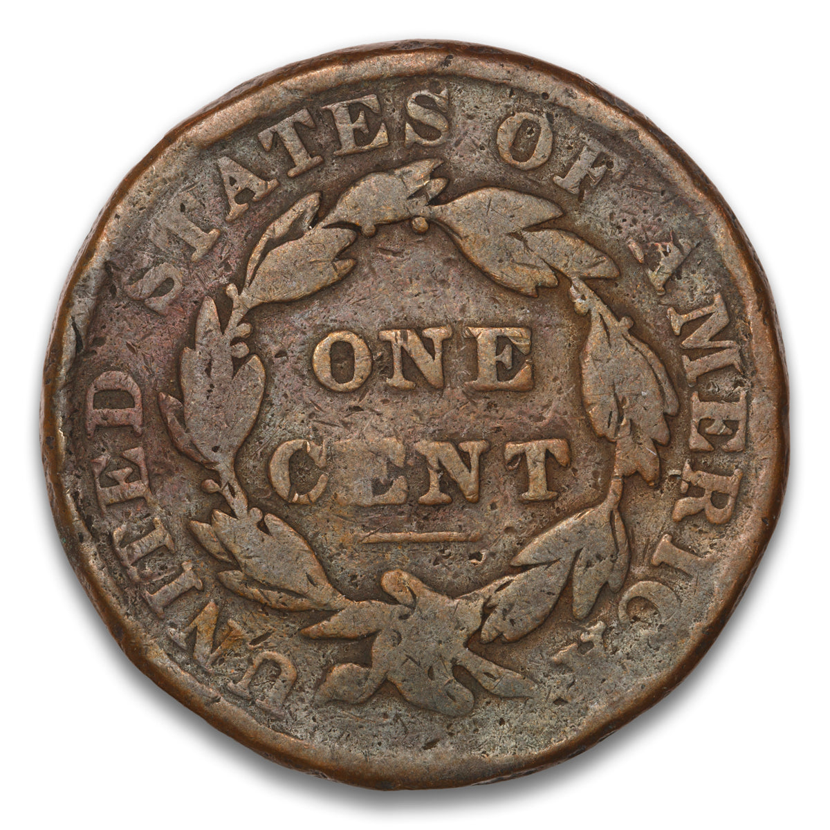 US 1 Cent Coronet 1837 Plain Cord, Medium Letters Non-Certified G-4