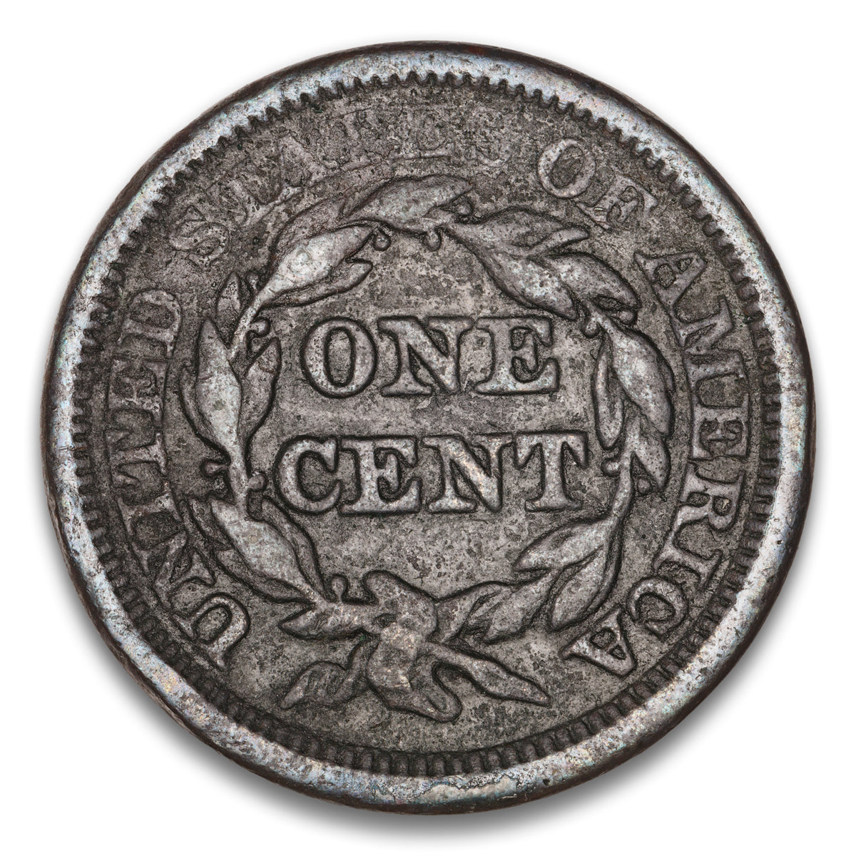 US 1 Cent Braided Hair 1845 Non-Certified F-15