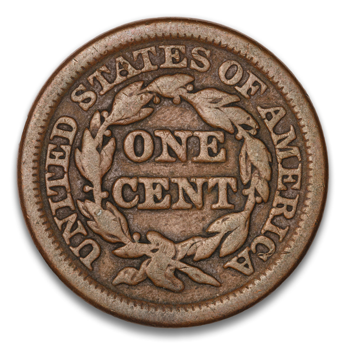 US 1 Cent Braided Hair 1848 Non-Certified G-6