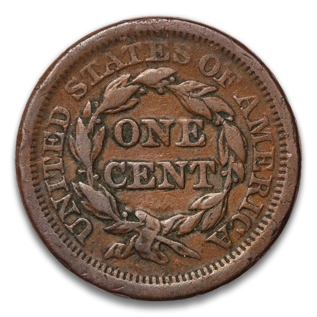 US 1 Cent Braided Hair 1851 Non-Certified F-12