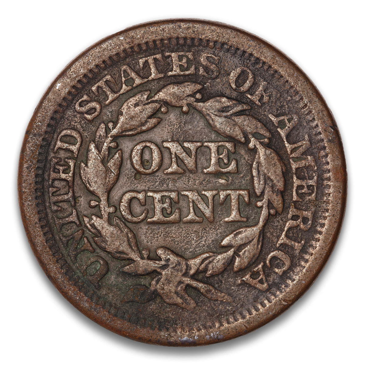 US 1 Cent Braided Hair 1852 Non-Certified VG-10