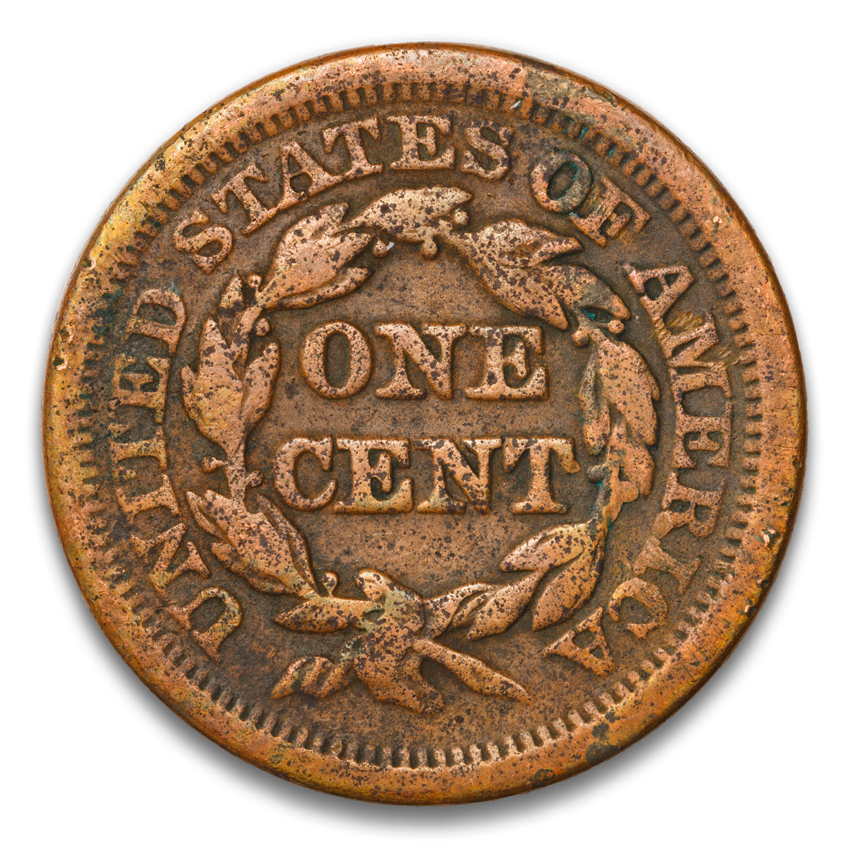 US 1 Cent Braided Hair 1852 Non-Certified G-6