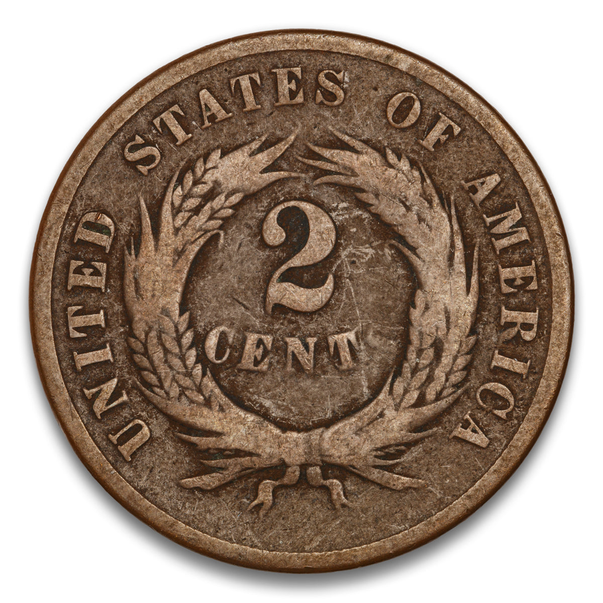 US 2 Cent 1864 Large Motto Non-Certified G-6