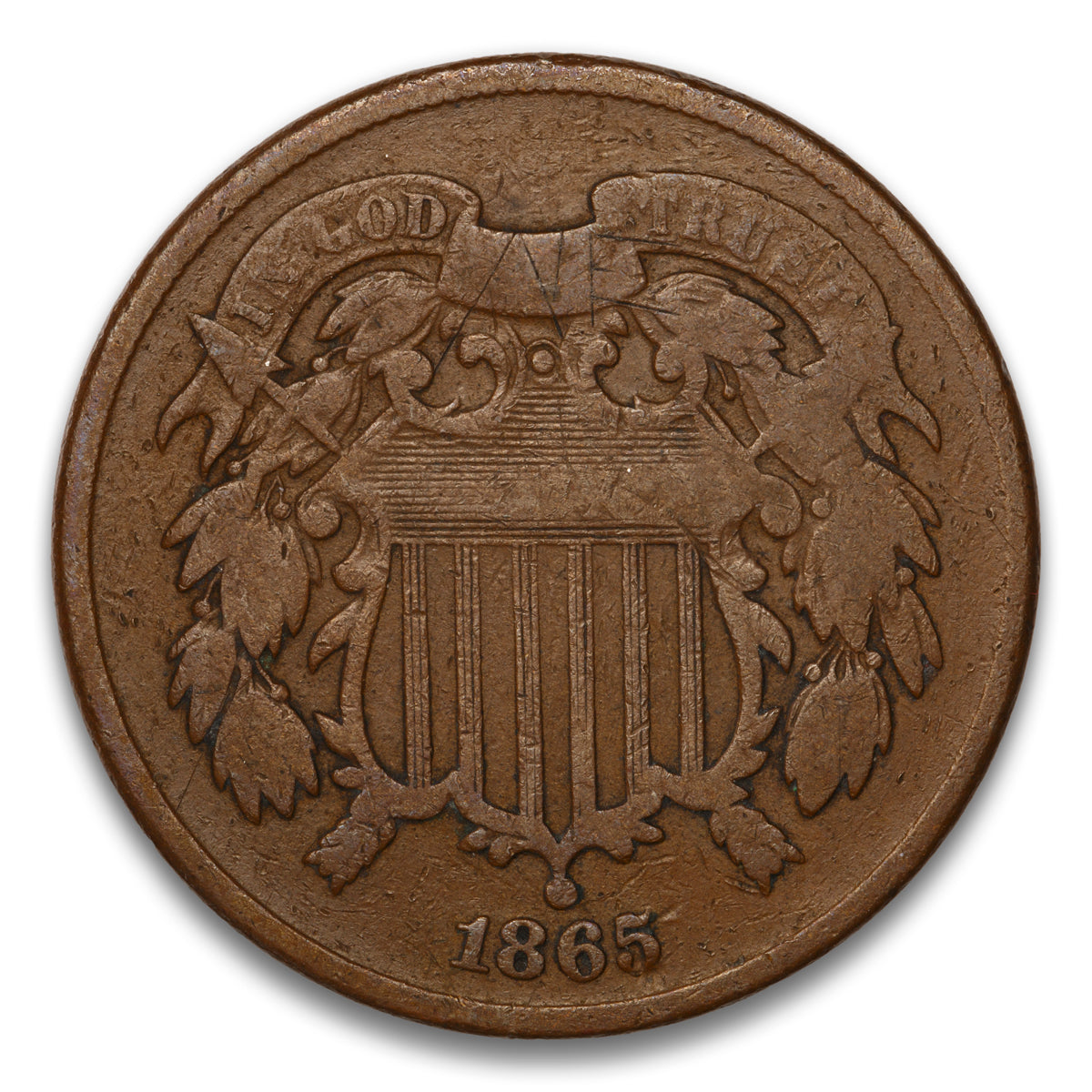 US 2 Cent 1865 Fancy 5 Non-Certified G-6