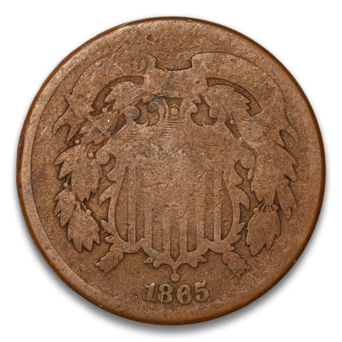 US 2 Cent 1865 Fancy 5 Non-Certified G-4