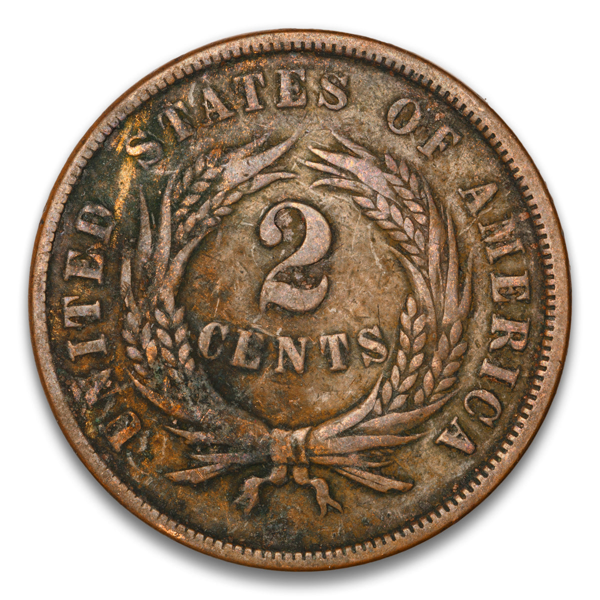 US 2 Cent 1867 Non-Certified F-15