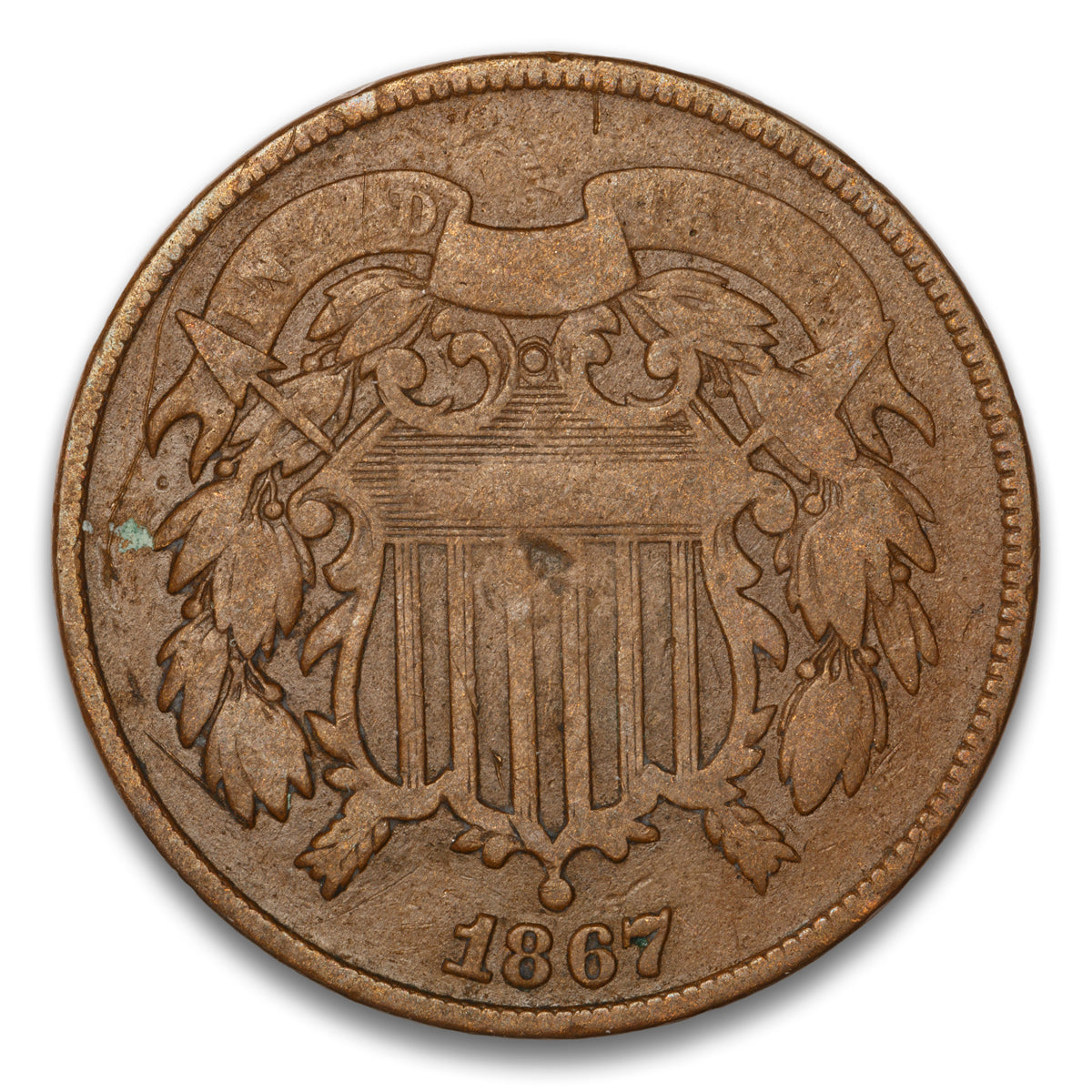 US 2 Cent 1867 Non-Certified VG-10