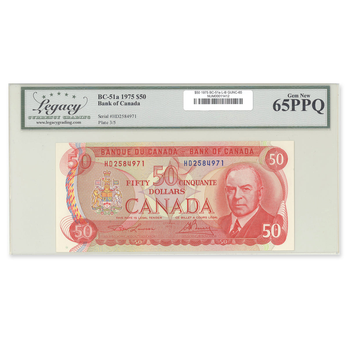 $50 1975 BC-51a Lawson-Bouey Prefix HD Legacy GUNC-65 PPQ