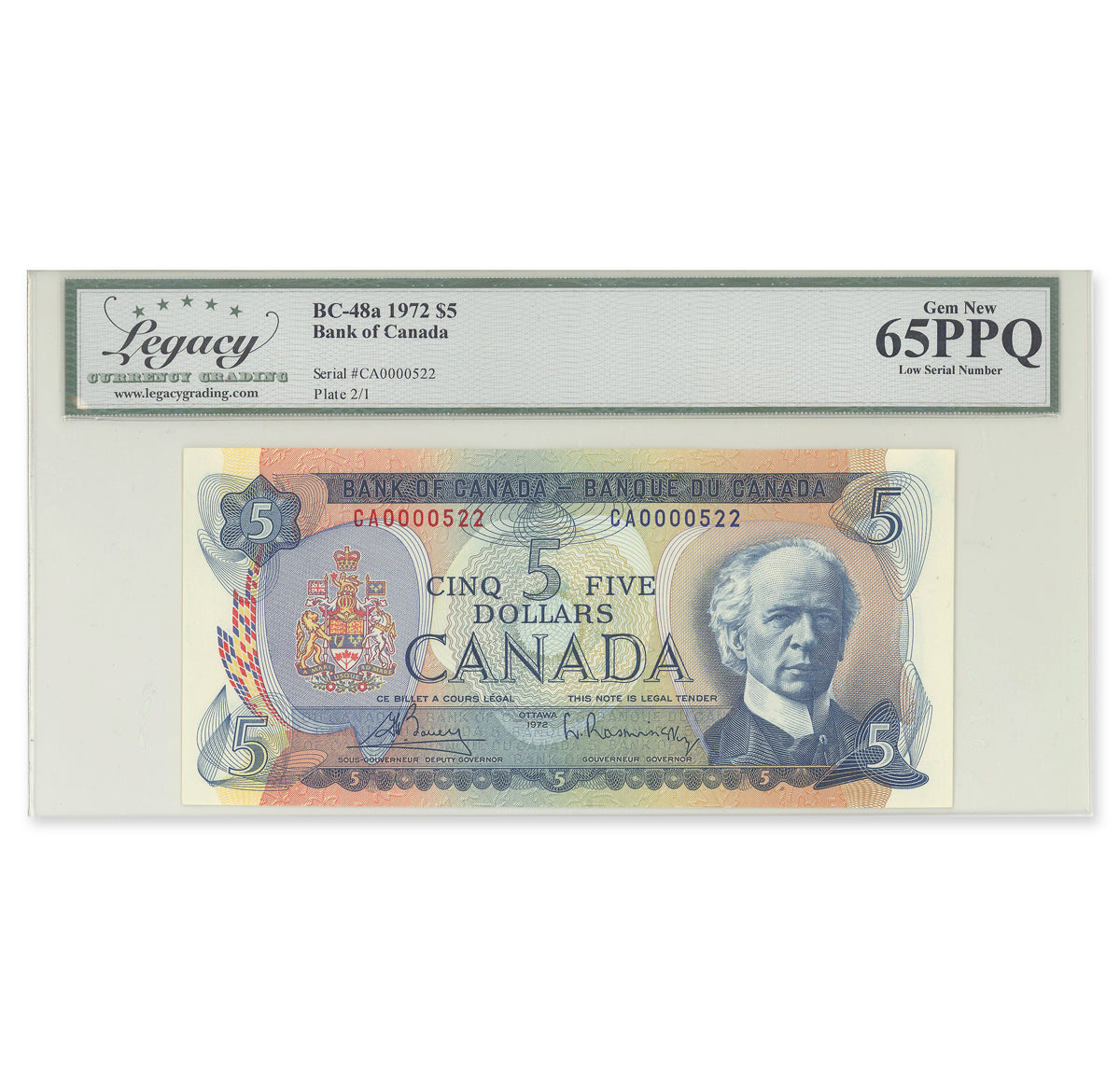 $5 Matched Low Serial Number Set of 1972, 1979 BC-48a-N5-iv, BC-53a-N5-iv Legacy GUNC-66 PPQ