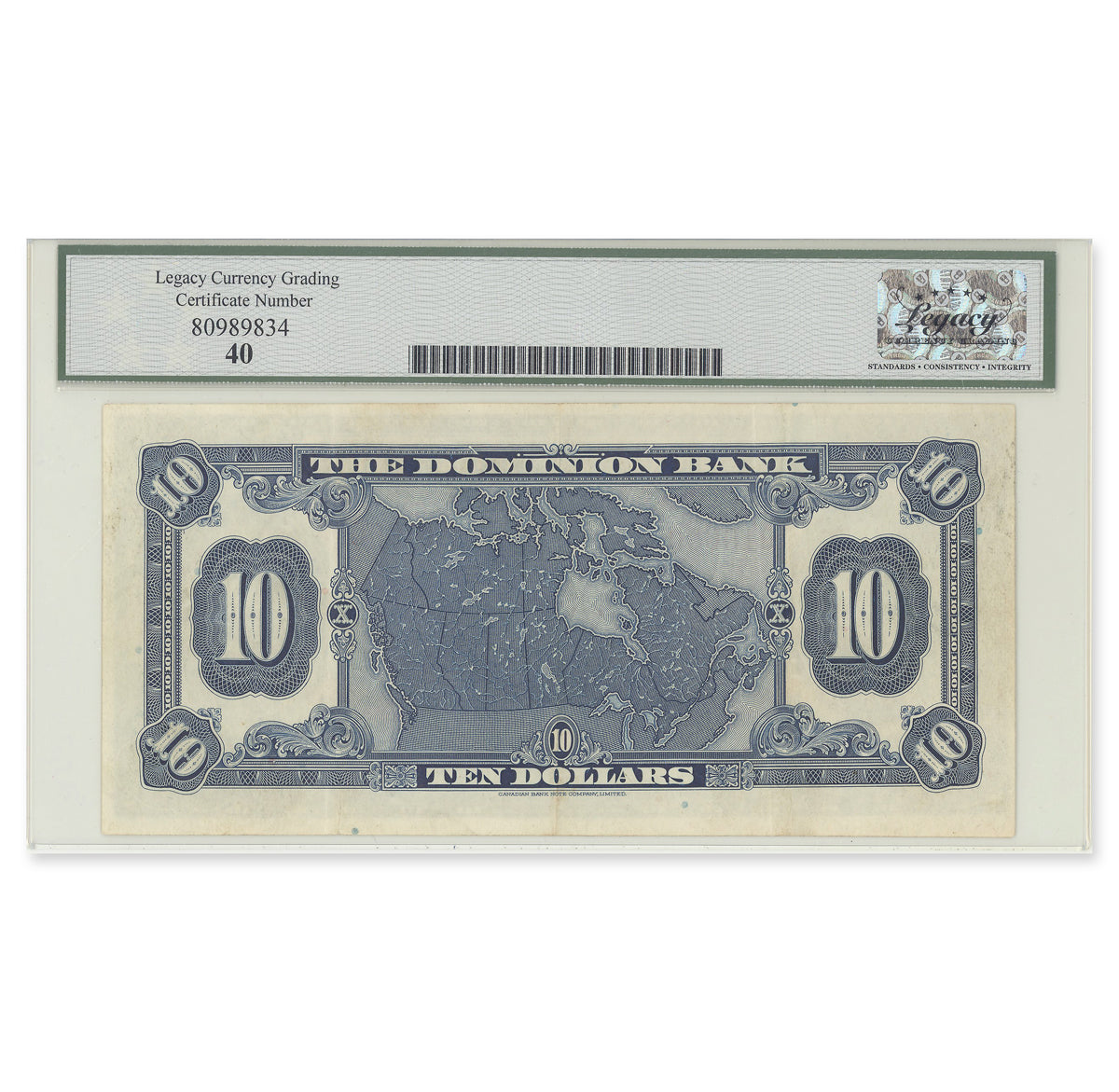 $10 1931 220-24-06 Dominion Bank Austin-Bogert Legacy EF-40