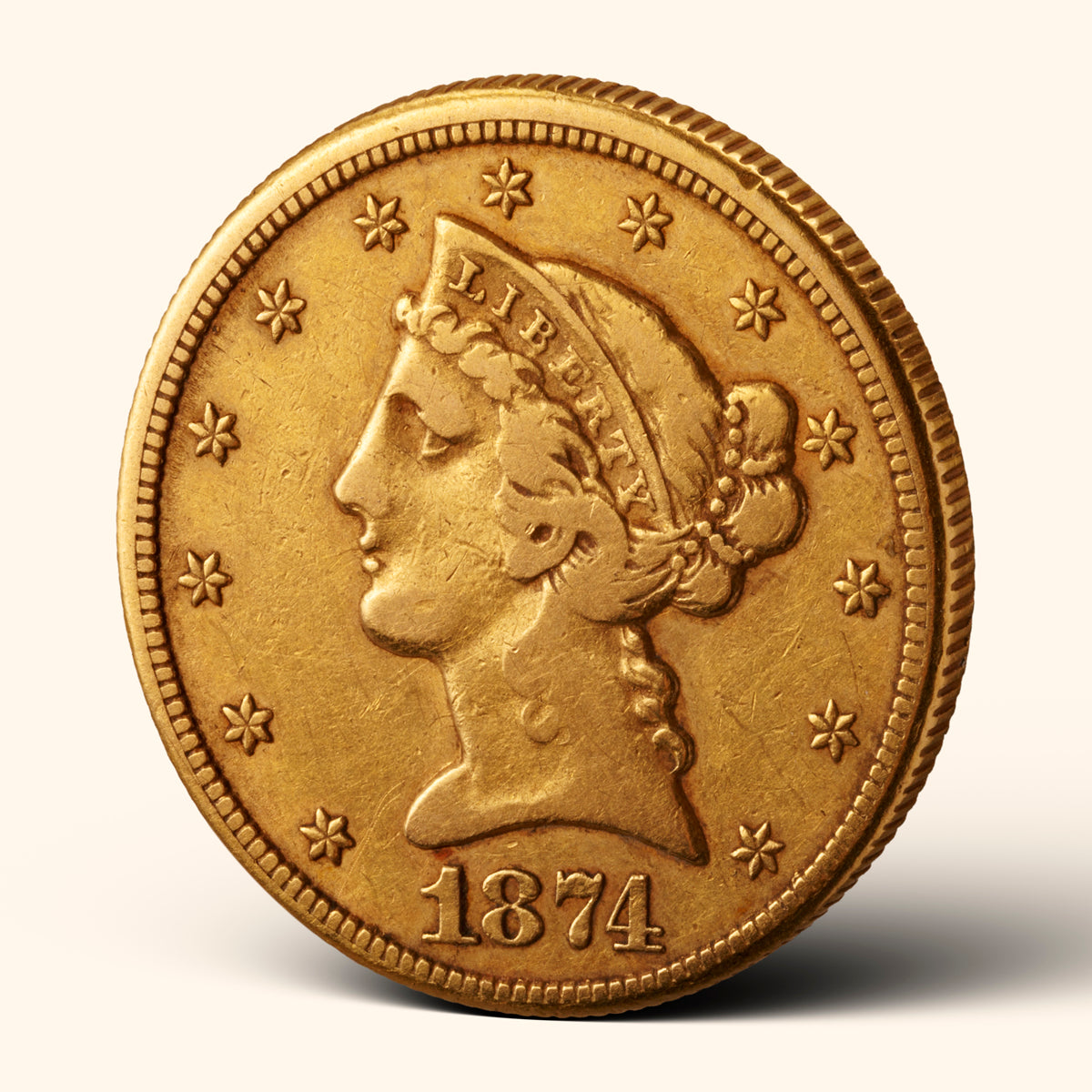 US $5 1874CC Non-Certified VF-30