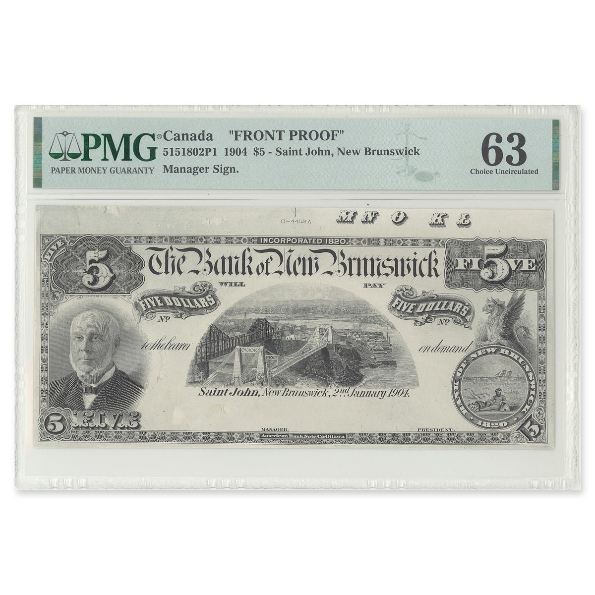 $5 and $10 1904 Front and Back Proof Pair PMG CUNC-63