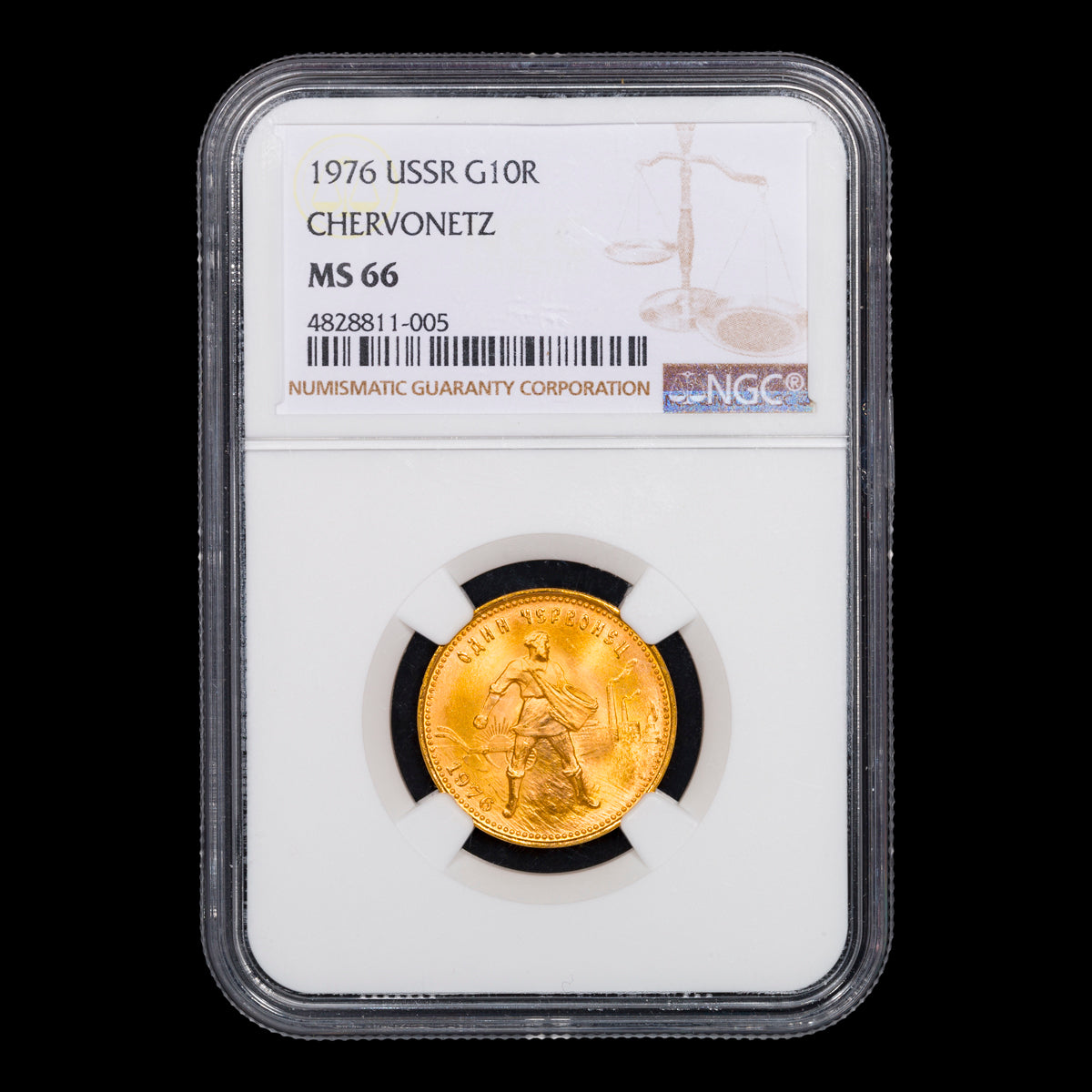 Russia USSR Gold Chervonetz 1976 ММД MS-66