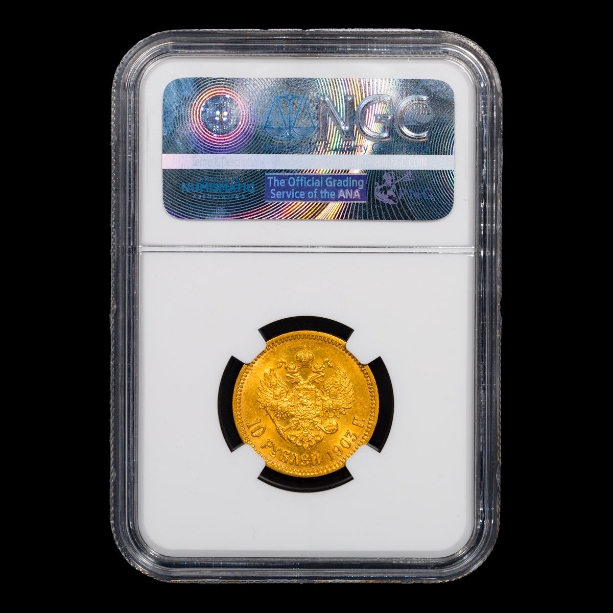 Russia Nicholas II Gold 10 Roubles 1903 AP MS-62