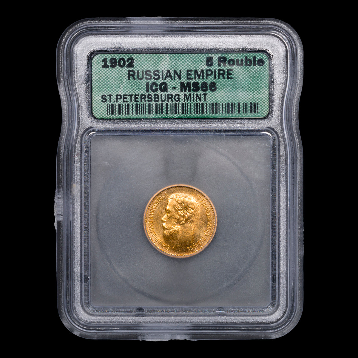 Russia Nicholas II Gold 5 Roubles 1902 AP MS-66