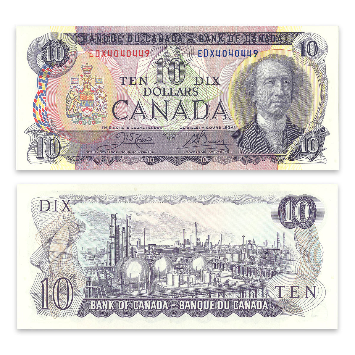 $10 1971 BC-49dA Replacement Crow-Bouey Prefix EDX GUNC-65
