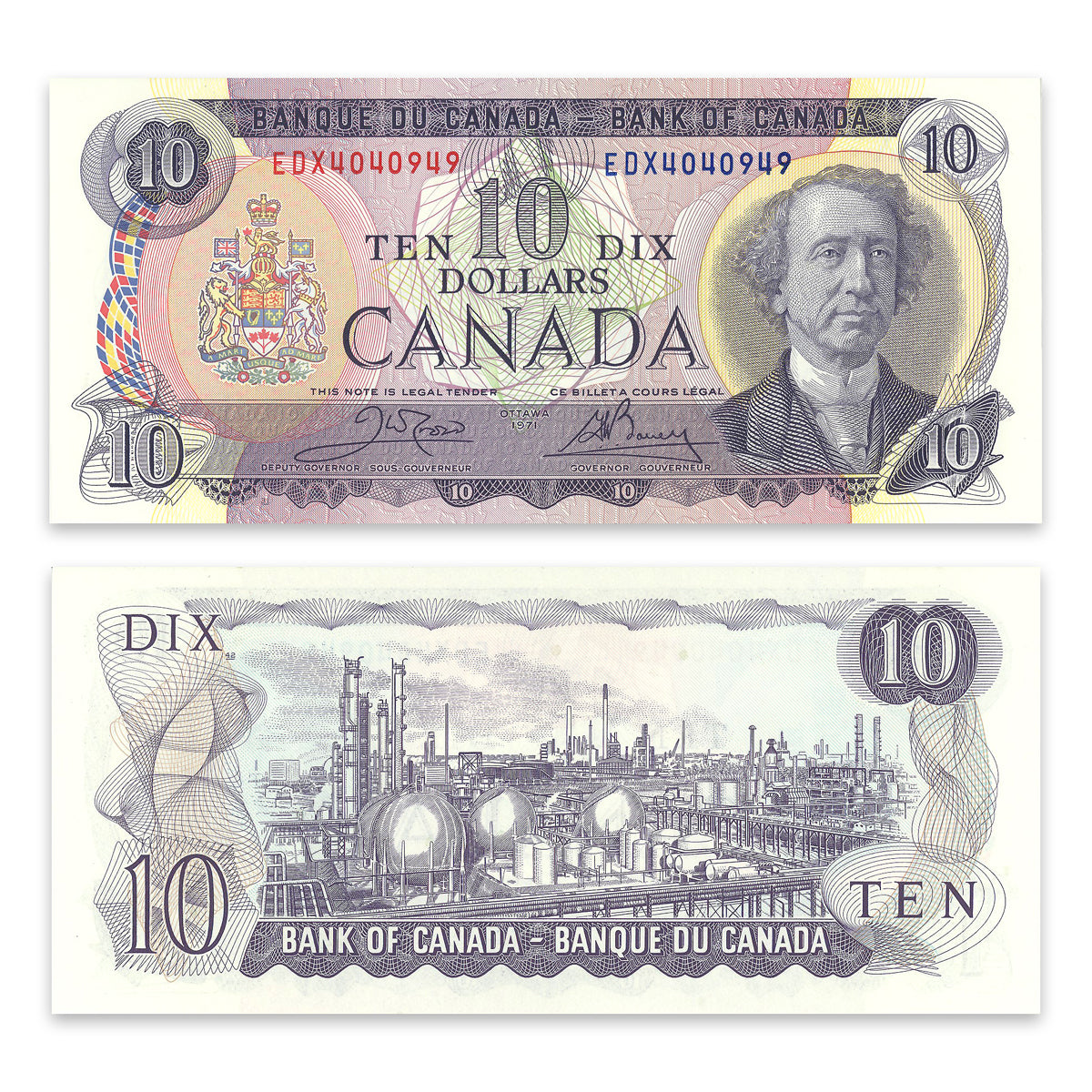 $10 1971 BC-49dA Replacement Crow-Bouey Prefix EDX GUNC-65
