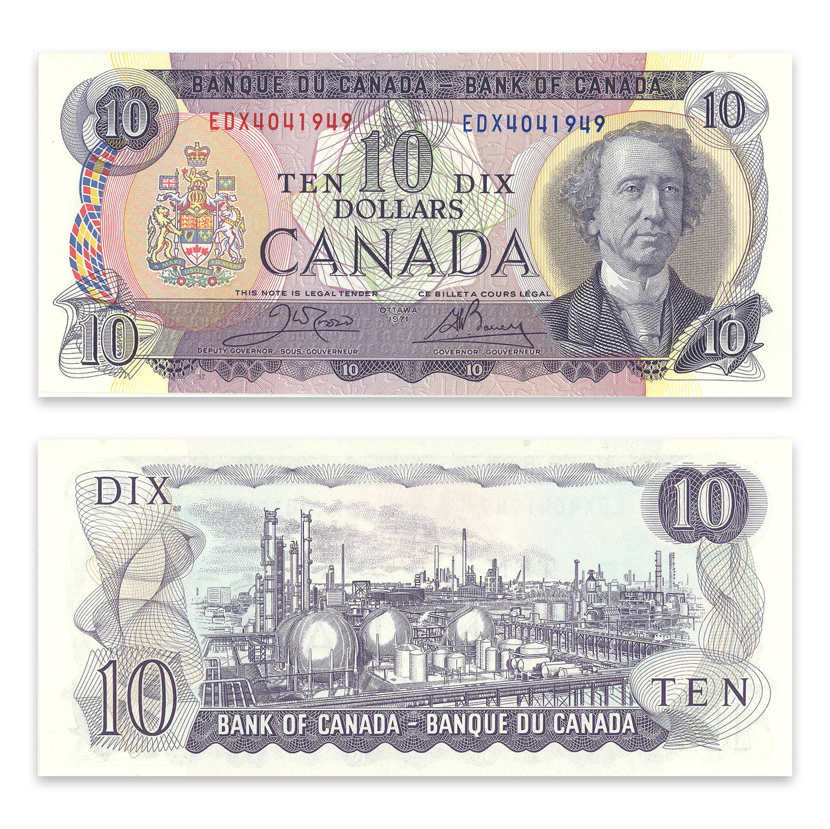 $10 1971 BC-49dA Replacement Crow-Bouey Prefix EDX GUNC-65