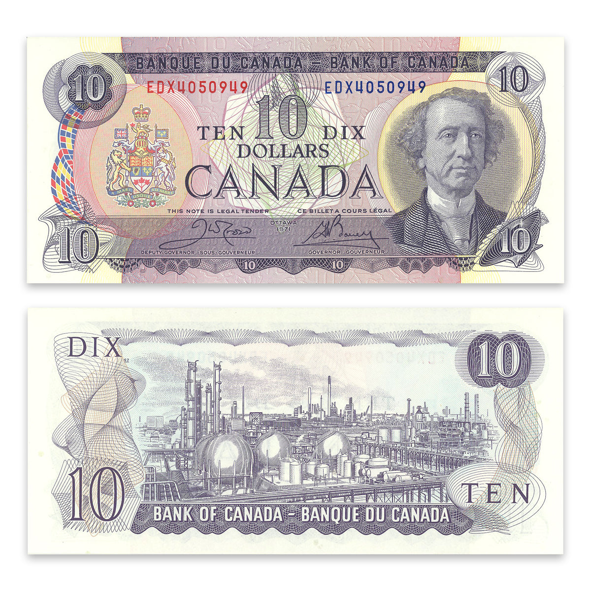 $10 1971 BC-49dA Replacement Crow-Bouey Prefix EDX GUNC-65