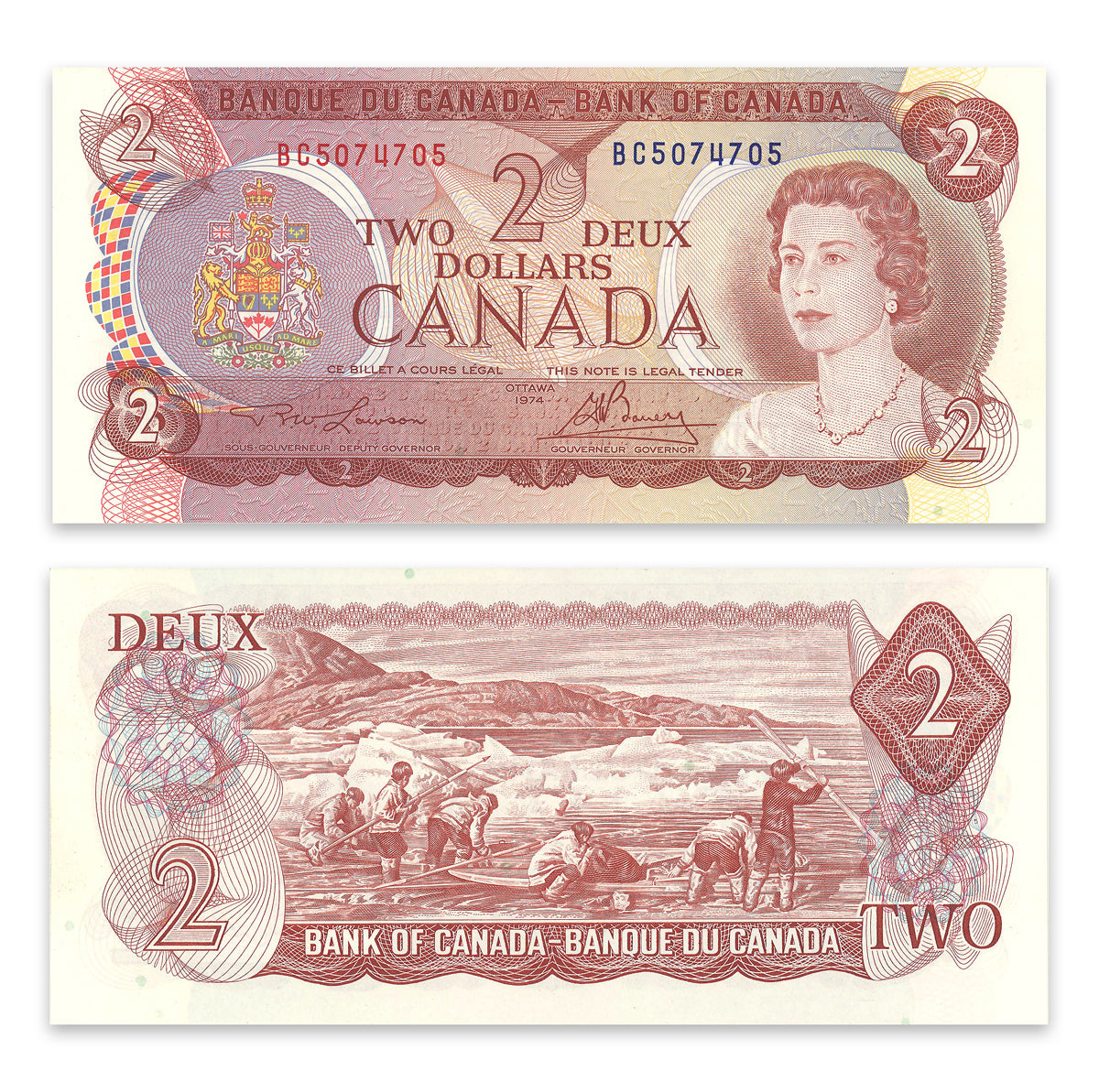 $2 1974 Changeover BC-47a Radar Lawson-Bouey Prefix BC UNC-60