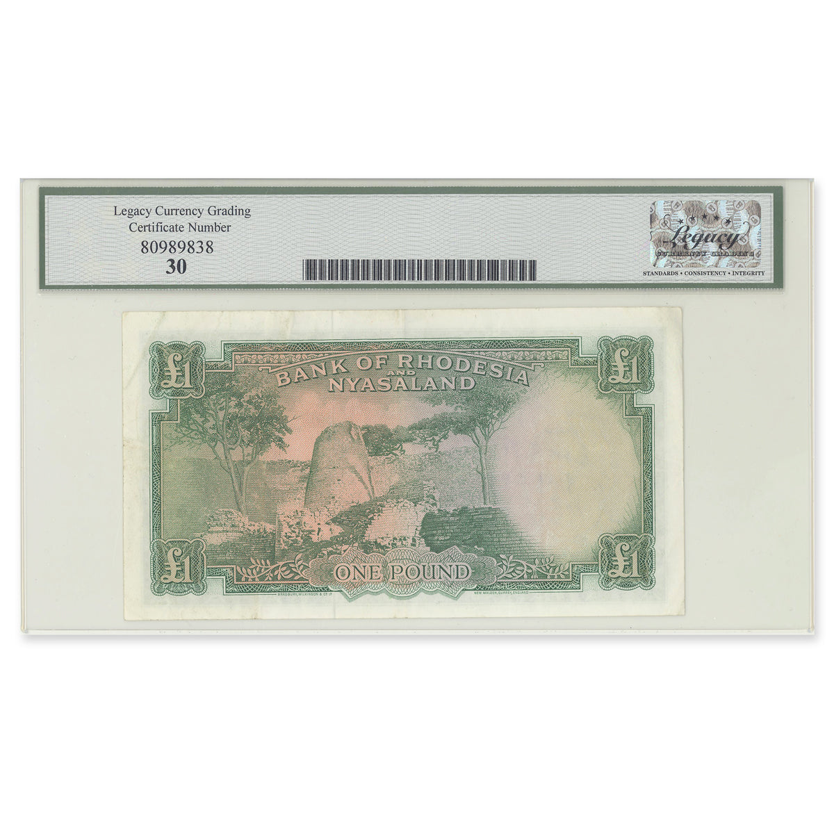 Rhodesia & Nyasaland 1 Pound 1959 P# 21a Legacy VF-30