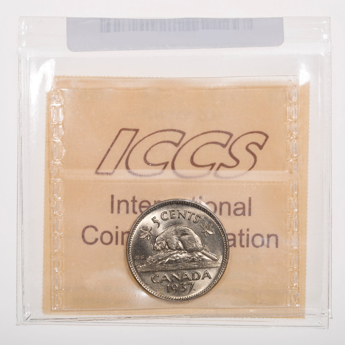 5 Cent 1937 ICCS MS-65