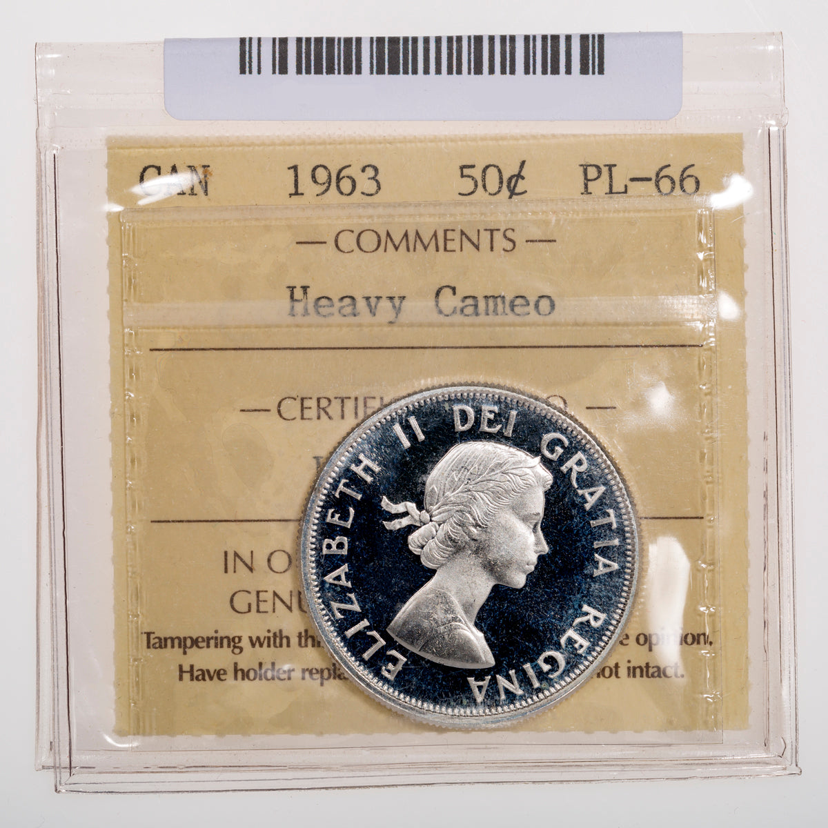 50 Cent 1963 ICCS PL-66 Heavy Cameo