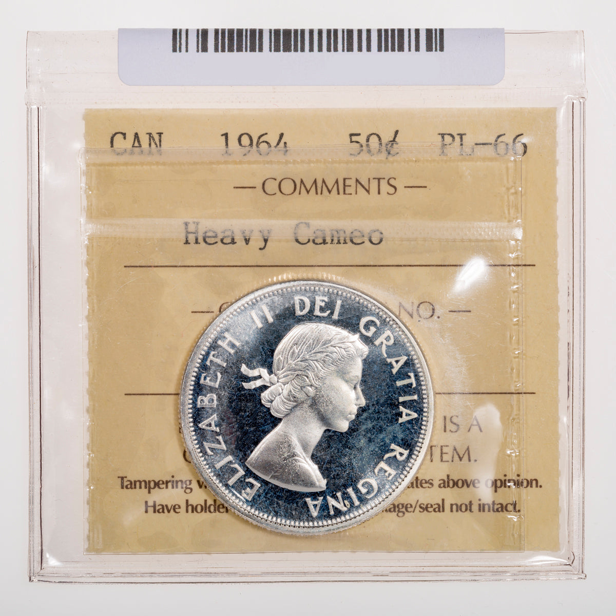 50 Cent 1964 ICCS PL-66 Heavy Cameo
